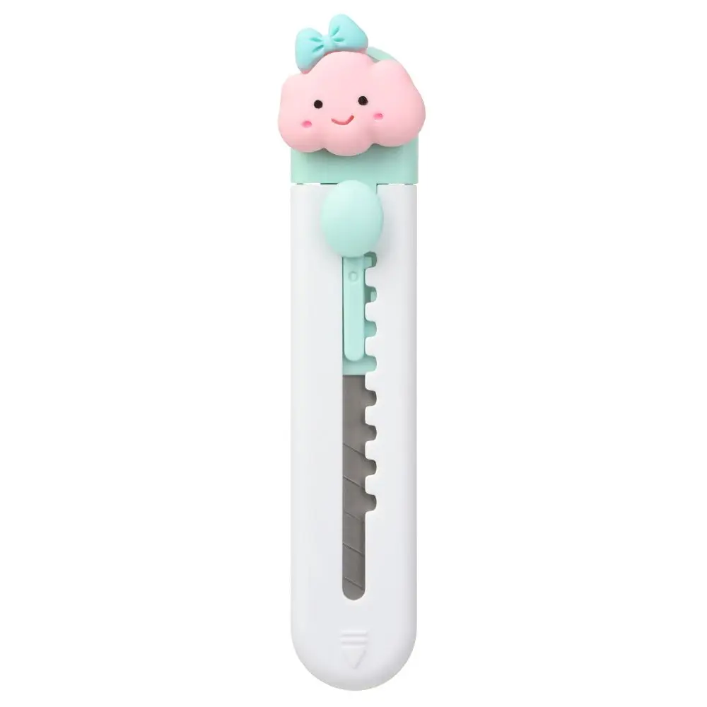 Mini cuchillo utilitario portátil con forma de pata de gato rosa, cortador retráctil, abridor de sobres, herramienta de corte de papel, suministros escolares y de oficina, 1 unidad