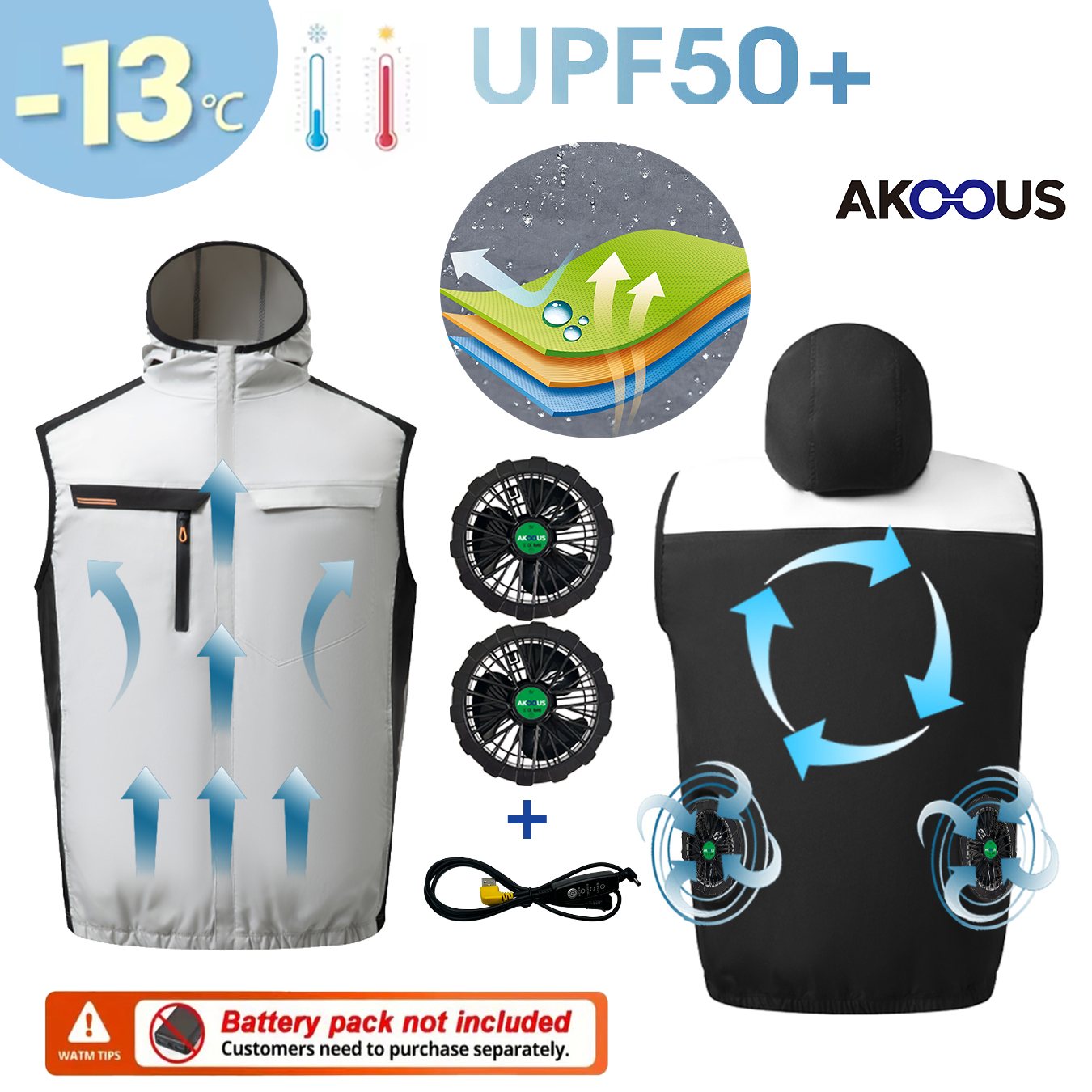12V/5V USB Heren Zomer Kleding met Halve Mouwen en Airconditioning Ventilator Koeljas Hoge Temperatuur Buitenkleding Visuitrusting