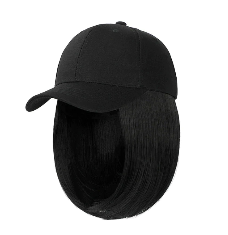 YLWHJJ Wig hat all-in-one female peaked cap short hair bob head trendy shade wig warm cap women: WHITE