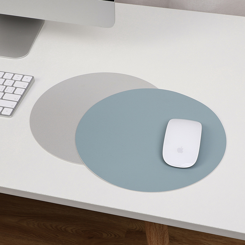 Round Mouse Pad Single-sided Solid Color Universal Non-slip Pad Mouse Pad Suitable for Laptop Office PU Gaming Mouse Pad: XXS / dark green
