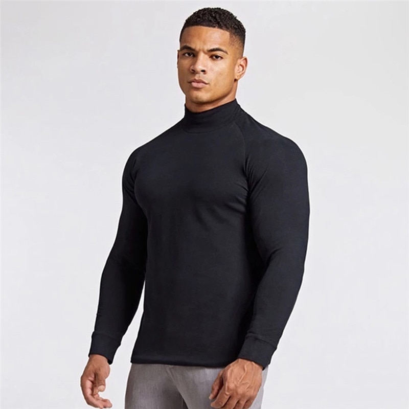 T-shirt à manches longues pour homme, vêtement de Gym, Fitness, musculation, Slim