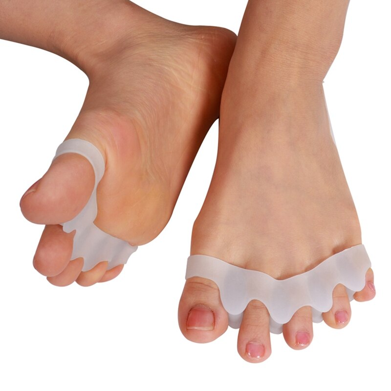 5 Holes Silicone Pedicure Foot Care Pedicure Tool for Legs Finger Toe Separator Divider Thumb Bunion Hallux Valgus Protector