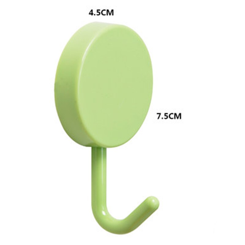 Belle circulaire sans trace réfrigérateur Crochet clé mur Crochet support amovible cuisine crochets décor porte-clés fort adhésif mur Crochet: large green 2pcs