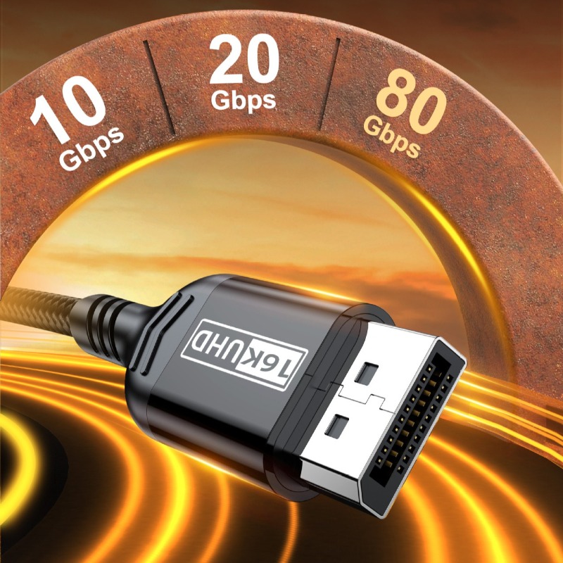 80 gbps 16k @ 60hz ultra hd -video displayport-kaapeli 2.1 hdr 3m 5m 8k @ 120hz dp 2 1 äänikaapeli 4k @ 240hz 2m 1m displayport-johto  m 3d