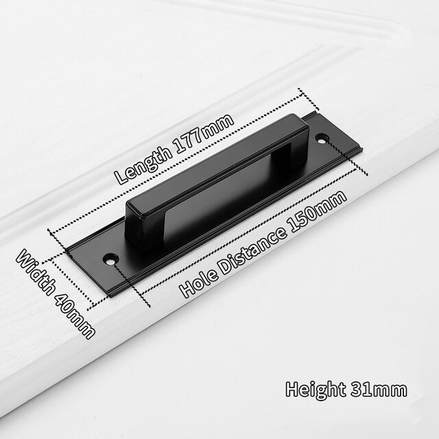 Aluminium Zwart Deurgrepen Voor Interieur S Slaapkamer Keuken Trekt Handvat Hardware: 4065MZ-150