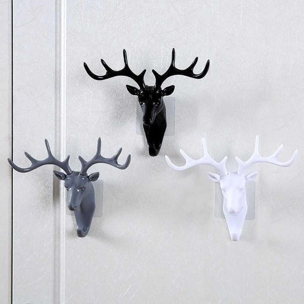 Vägghängande hornkrok hjorthuvud vägg sömlös nyckelpåse krok hornhorn hängare väggdekoration
