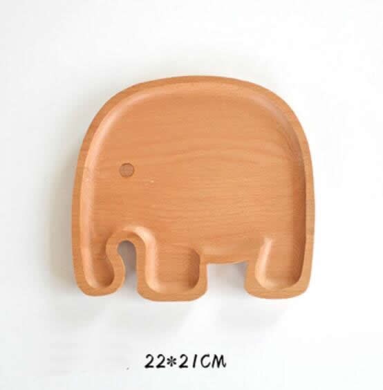 Dessin animé mignon animaux plaque en bois cuisine créative enfants aiment les plats en bois: E
