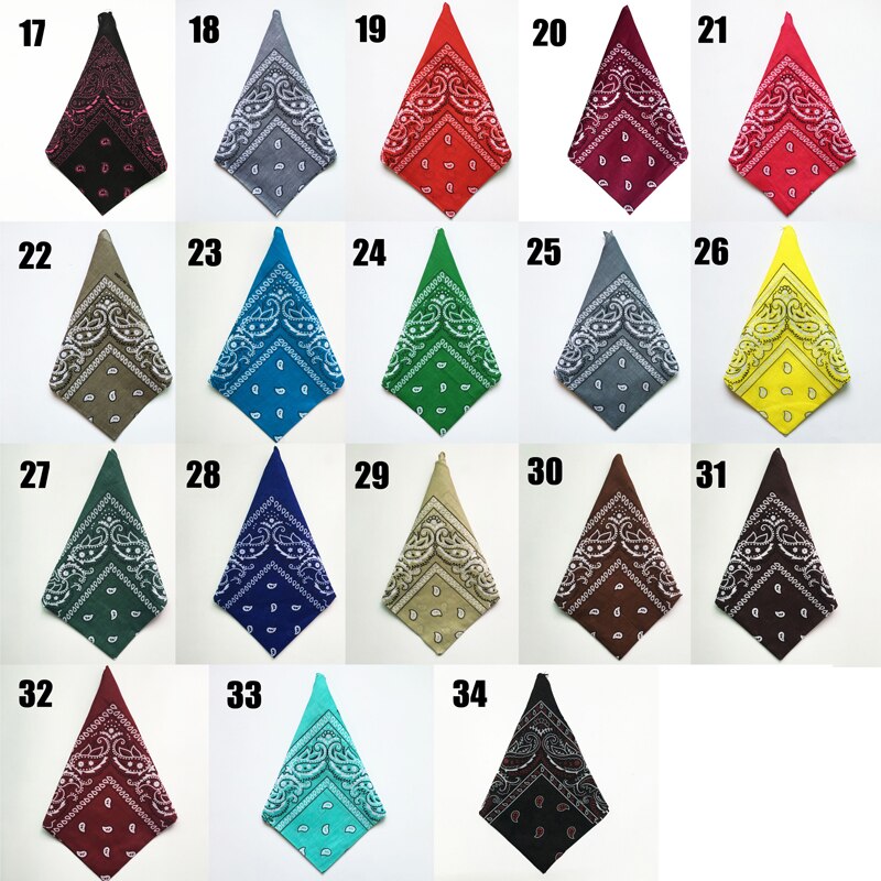 New Fashion Hip Hop Unisex Bandana sciarpa quadrata stampa cotone fascia per capelli impacchi da polso fasce sciarpe per capelli fazzoletto sportivo