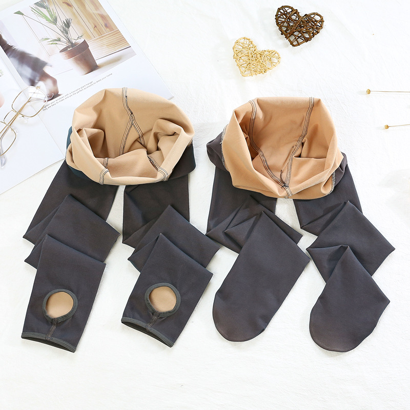 Medias sexis de invierno para mujer, pantimedias cálidas de alta elasticidad de Color sólido, medias largas suaves elásticas para mujer