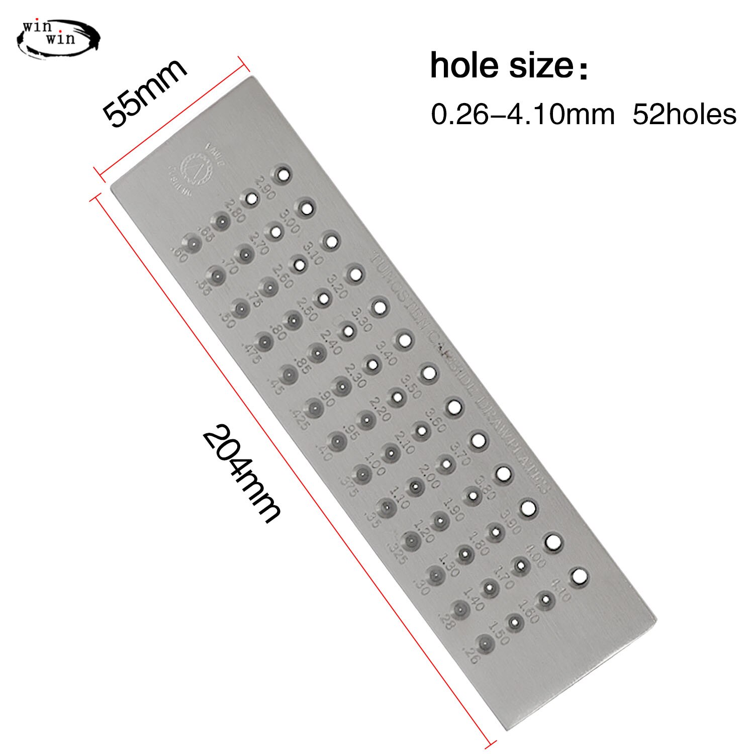 Tablero de trefilado de alambre redondo berkem, tablero de trefilado de alambre dorado y plateado, herramienta de trefilado de alambre, tabla de trefilado de oro: 52 holes