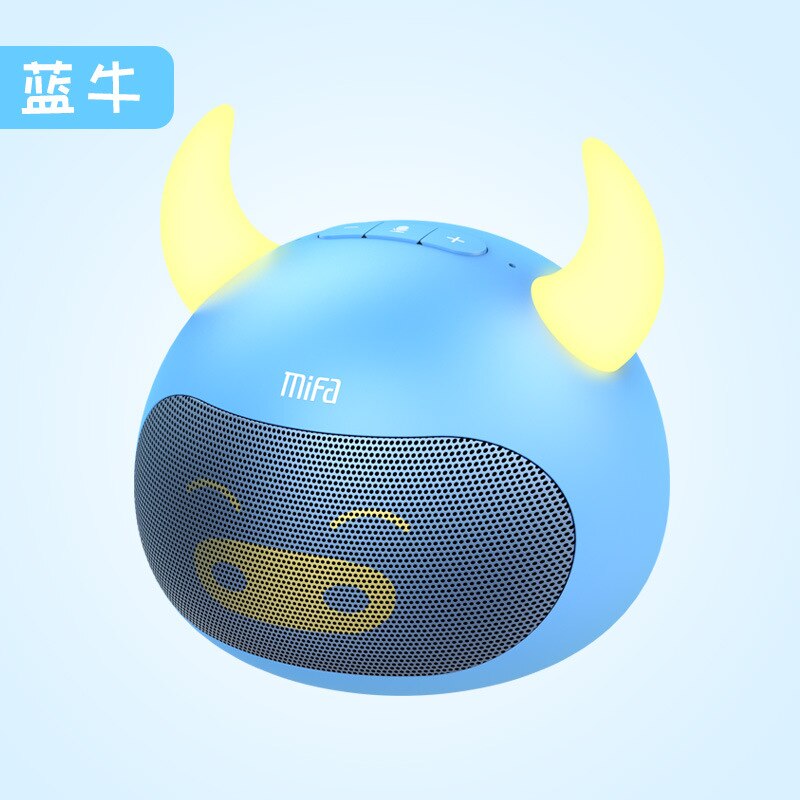 Mini Cartoon Speaker F2 Draagbare Leuke Huisdier Draadloze Bluetooth Speaker Stereo Mini Speaker: Blue Bull