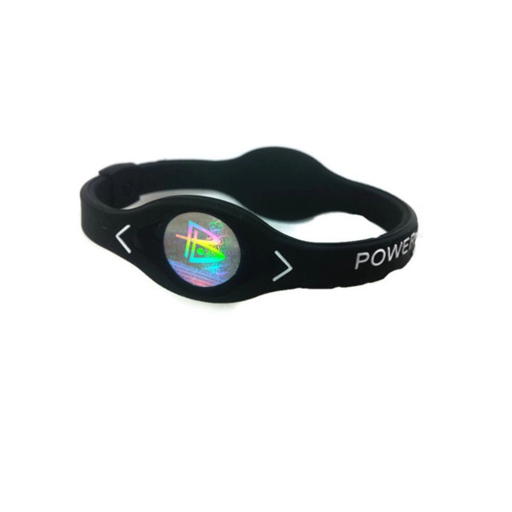 Siliconen Energiebalans Polsband Anion Siliconen Energie Armband Sport Siliconen Polsbandje: Black Gun Plated