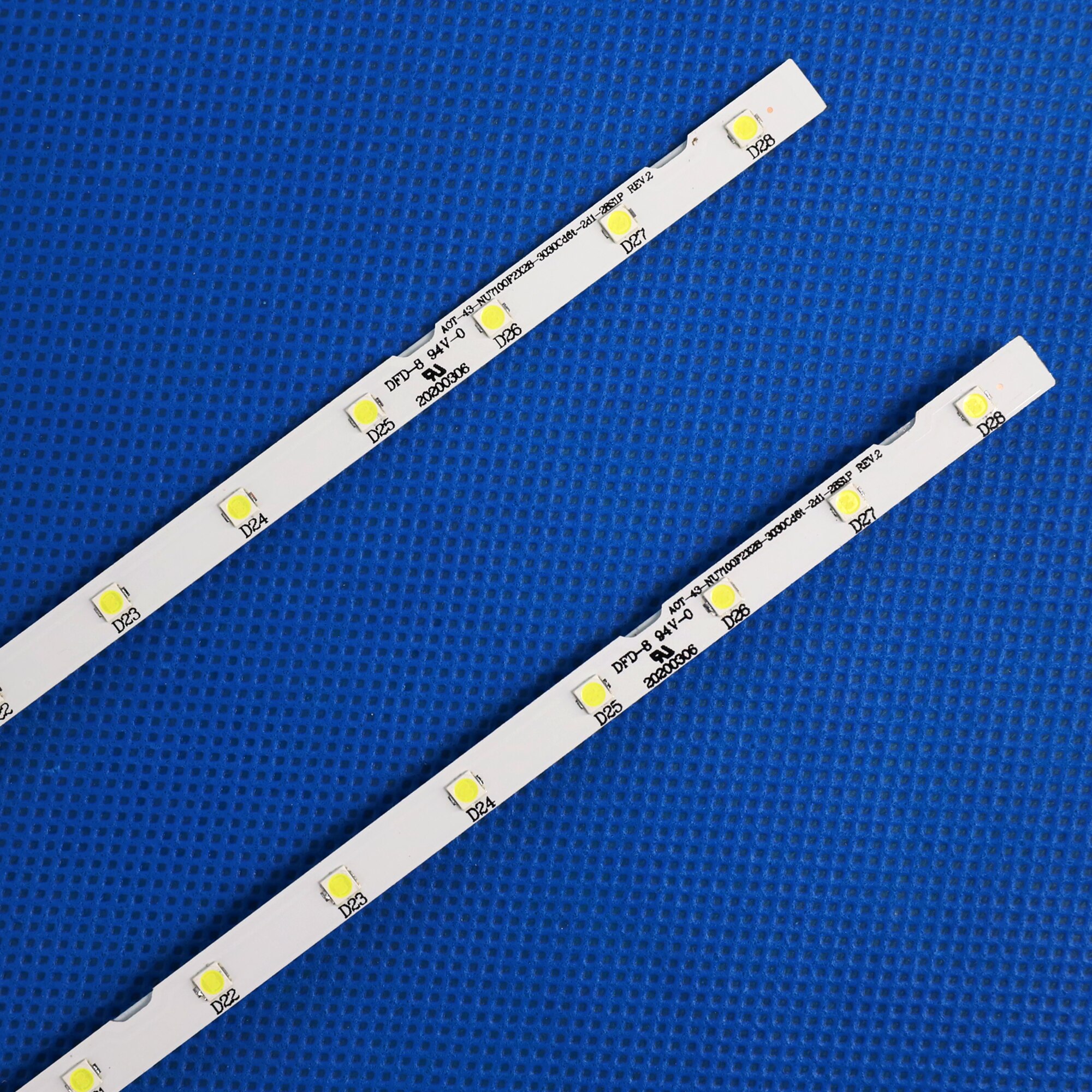 LED Backlight strip 28 lamp for Samsung 43"TV UE43NU7100U AOT_43_NU7100F_2X28_3030C BN44-00947A UE43NU7120U UE43NU7170U