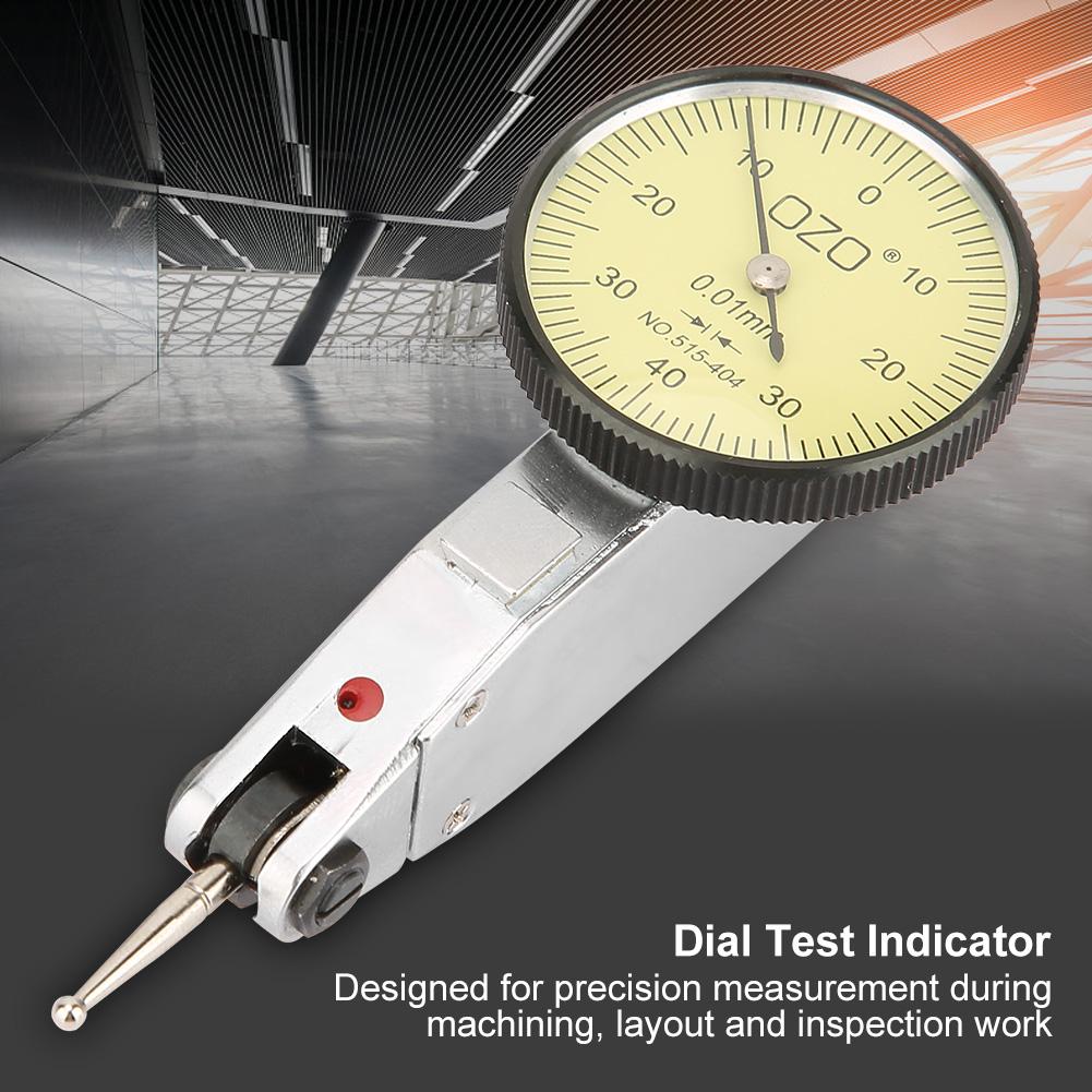 Lever Test Indicator 0-0.8mm 0.01mm Accuracy Dovetail Rails Dial Test Indicator Dial Gauge