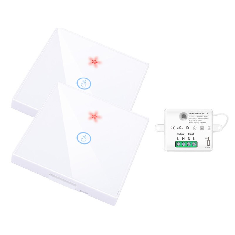 433MHZ Wireless Touch Switch 1/2/3 Gang Wall Touch Light Switch Smart Controller Module Set Switch Controller In Stock: 08