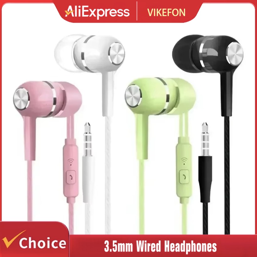 3,5 mm bedrade hoofdtelefoon In-ear headset Bedrade oortelefoon met microfoon Bass HiFi Stereo oordopjes Sport In-line bediening voor telefoons
