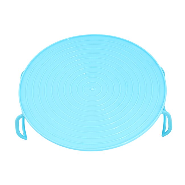 Plastic 4 In 1 Microwave Plastic Stand Mini Desk Heating Food Tray Cooling Rack Multifunction Stacker A Lid Kitchen Plate Shelf: Blue