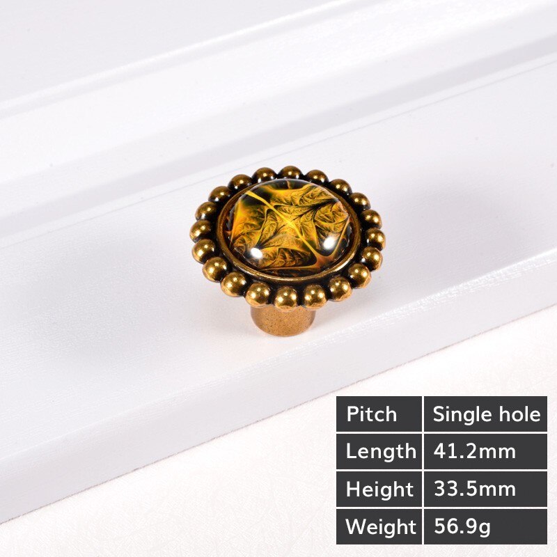 Vintage Tür Griffe Retro Bronze Küche Kabinett Knöpfe und Griffe Möbel Schrank Schrank Griff Schrank Schublade Knöpfe Zieht: Yellow-A