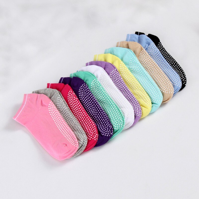 Women Fitness Cotton Socks Slipper Breath Non Slip Massage Pilates Socks Colors