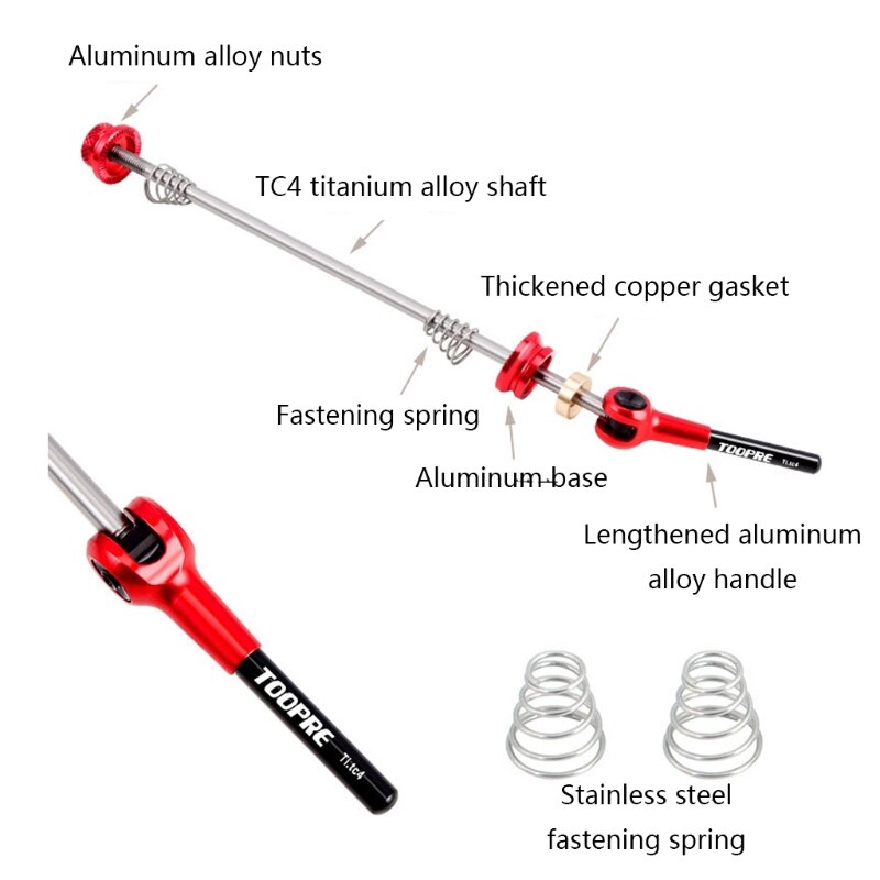 1 Set Mountain Road Bike Lightweight Quick Release Skewer Bicycle Cycling MTB Part Titanium Axle CNC Wheel Hub Fix Lever