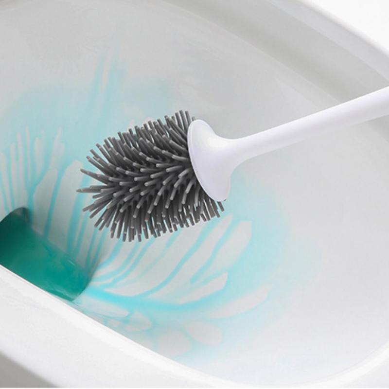 Lange Handvat Toiletborstel Met Houder Base Huishoudelijke Badkamer Borstel Wandmontage Wc Borstels