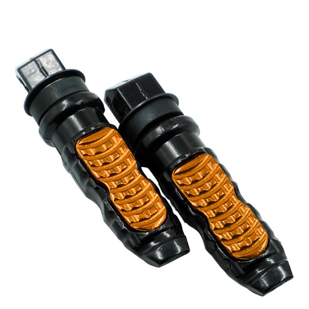 Reposapiés Universal de aluminio para motocicleta, pedales traseros para moto, modificación de Pedal, 2 unids/set por juego: YELLOW