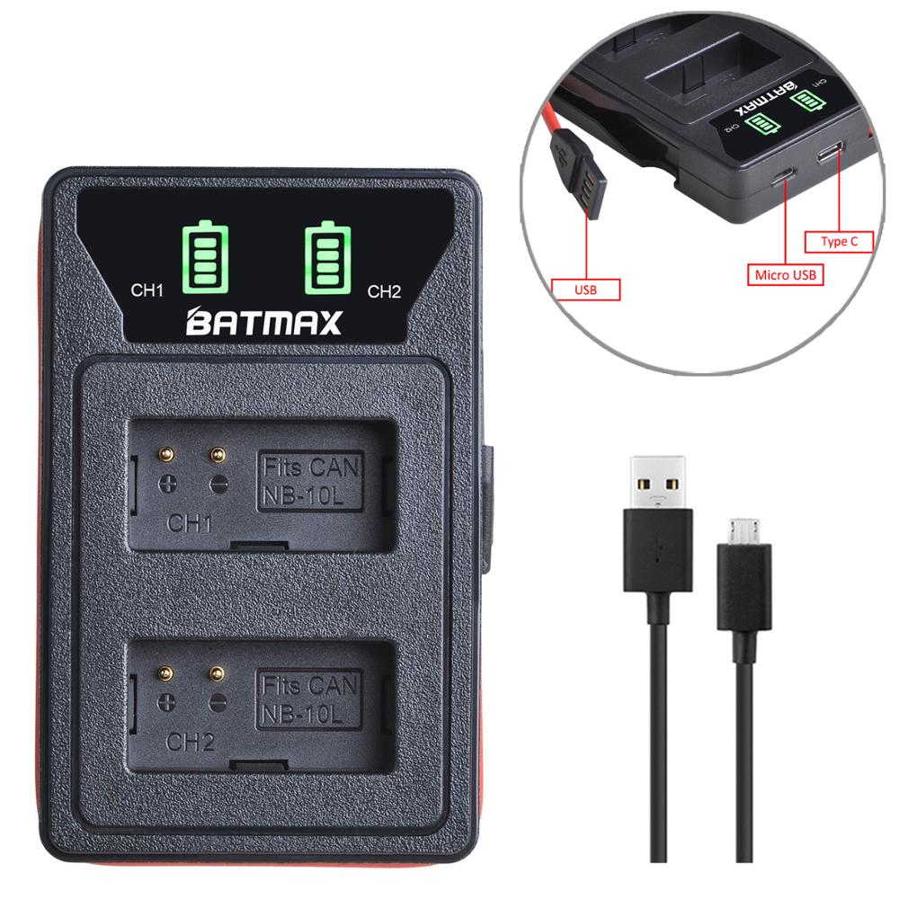 2Pcs NB-10L NB 10L Batteria + LED LCD USB Doppio Caricatore per Canon PowerShot G15 G16 G1X G3X SX40 SX40HS SX50 SX60 HS Telecamere