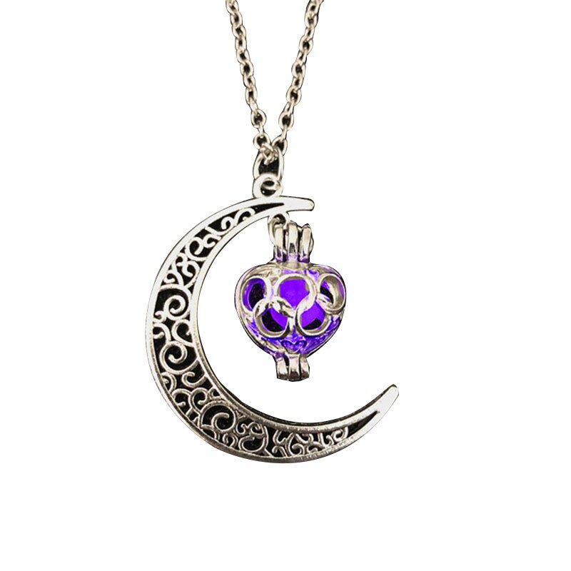 Neue Schmuck Mond Anhänger Halsketten Halloween Charme Kette Anhänger Halskette Nachtleuchtende Für Frauen Weibliche Legierung