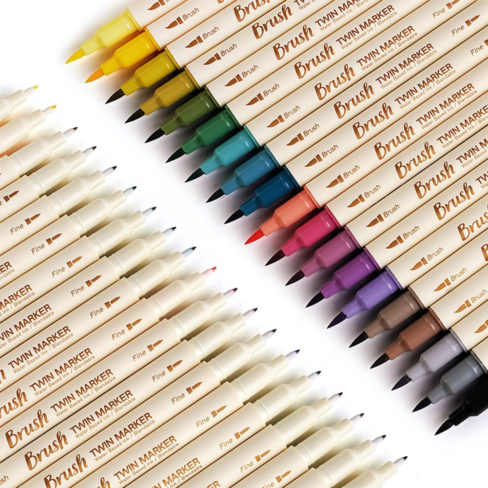 Juego de rotuladores de 7 colores, marcadores de arte, bolígrafo de fieltro de doble punta, bocetos, dibujo, Graffiti, Manga, suministros de arte escolar, 3 unids/set