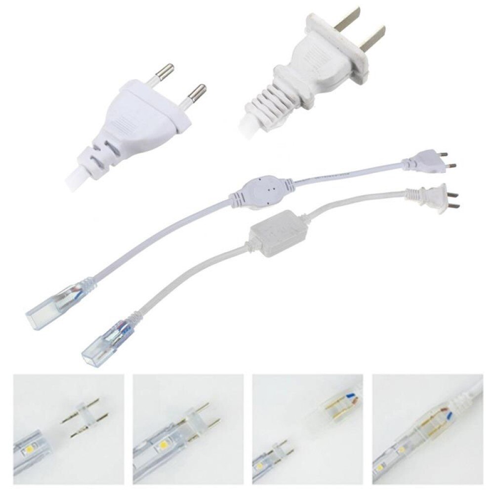 Ik Pcs110V 220V Plug Led Strip Accessoire Voeding Licht SMD5050 5630 3528 Strip Eu/Us Power Plug adapter Accessoire