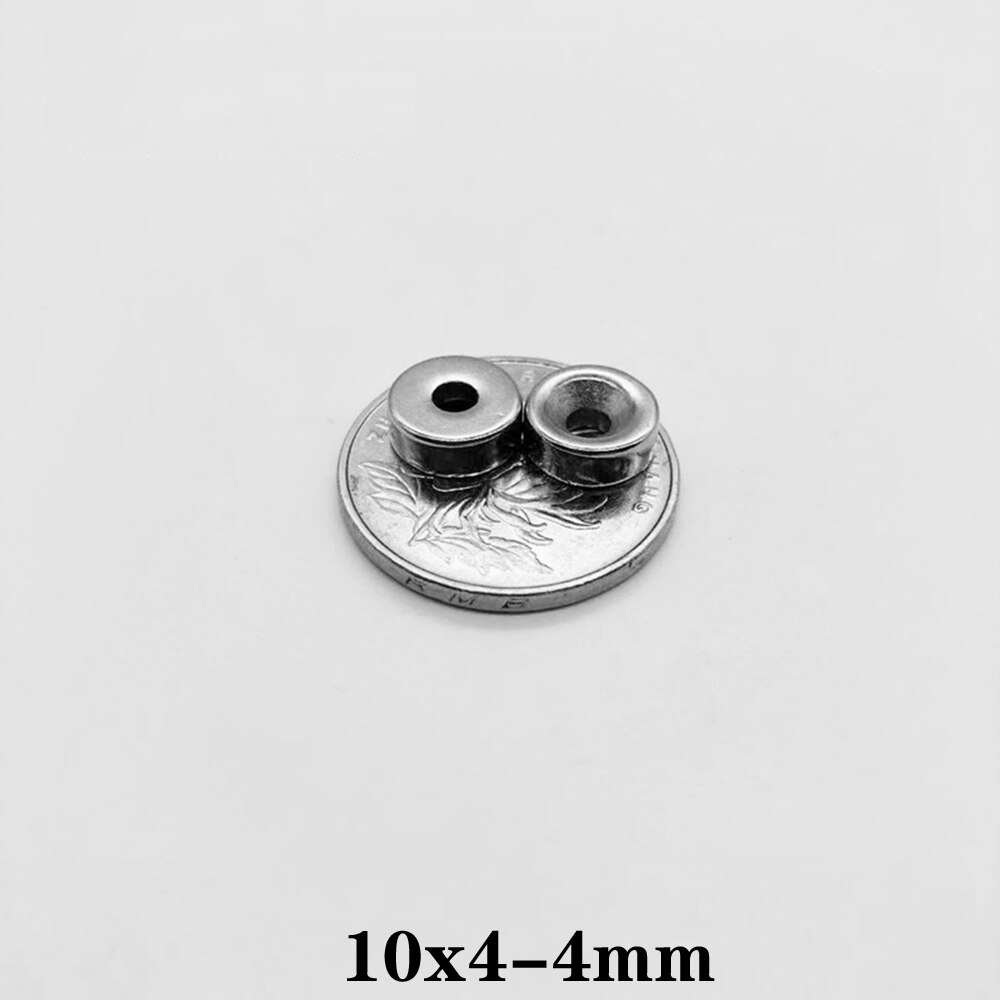 10 ~ 300 stk 10 x 4-4 stang permanent ndfeb stærke magneter 10 x 4 mm hul 4 mm runde forsænket neodym magnetisk magnet 10*4-4 10*4
