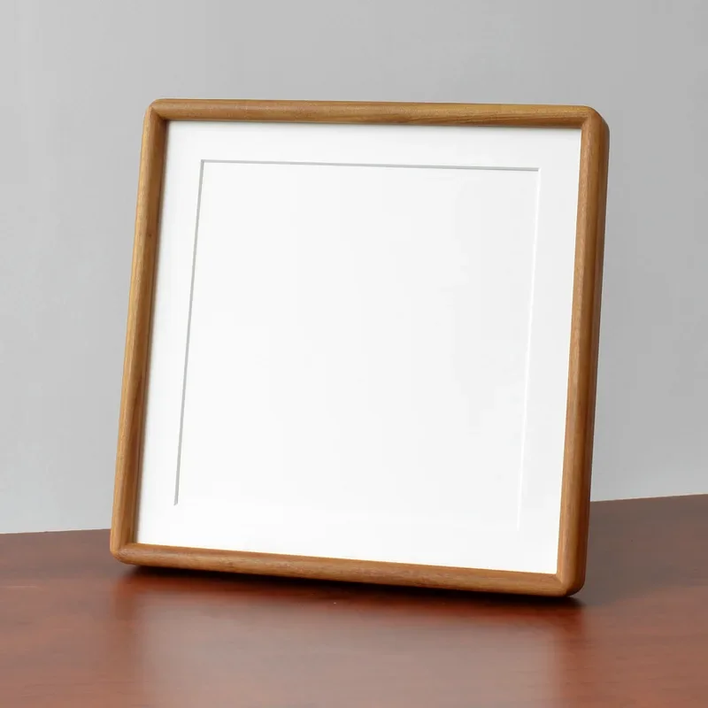 Marco de fotos de madera maciza, certificado de honor decorativo, cuadrado, de , nogal negro, de marco de fotos, 20x20 cm, 25x25cm: 8 pulgadas / YELLOW