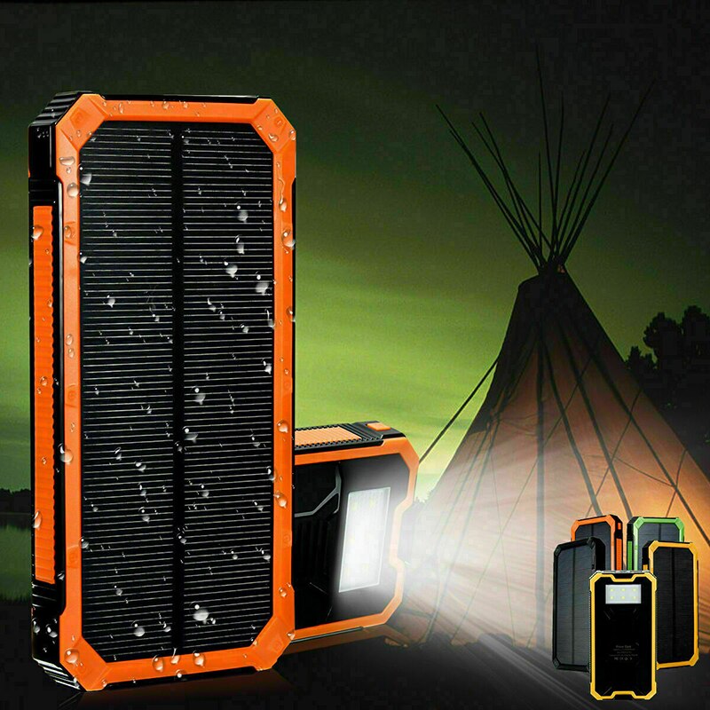 Zonne-energie Bank Waterdichte Case Kits Dual Usb Solar Battery Charger Externe Box Zaklamp Mini Powerbank Voor Smartphone