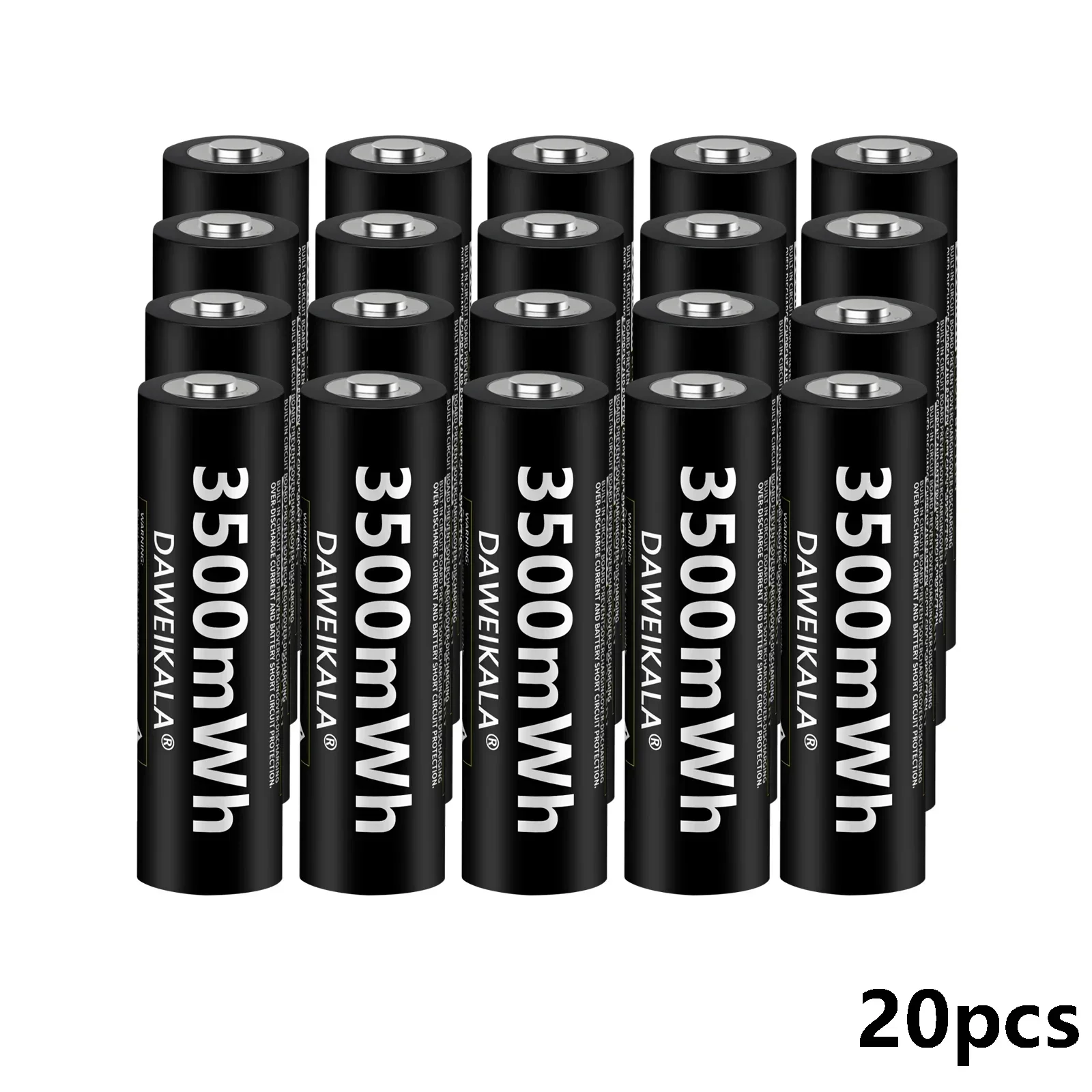 Pilas AA recargables de iones de litio de alta capacidad, pilas AA de 1,5 V, 3500mWh para juguetes de Control remoto, carga rápida ligera: Plata