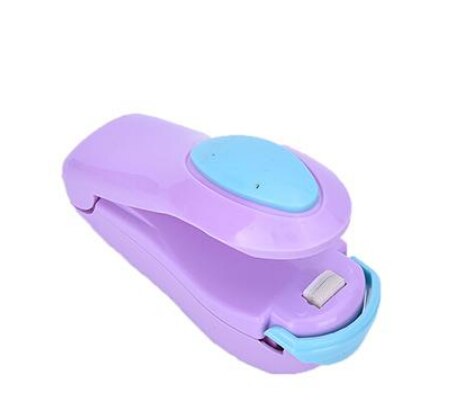 5 Color Mini Portable Food Clip Heat Sealing Machine Handheld Sealer Home Snack Bag Resealer Kitchen Accessories Food Saver Tool: violet