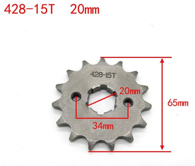 universell tilbehør motorsykkel 12t 14t 16t 15t tenner 20mm 17mm 428 kjede tannhjul tannhjul lite svinghjul: 3