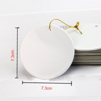 Pingente vazio de sublimação de cerâmica de alta qualidade para decoração de festival, tinta de sublimação para impressão por transferência: Round