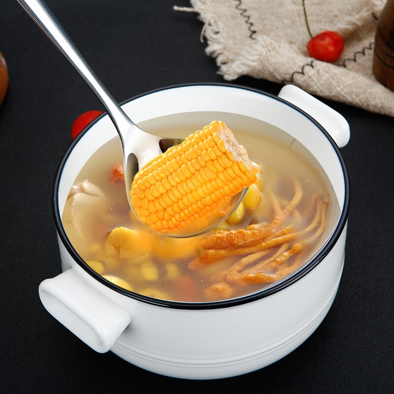 Keuken 304 Rvs Servies Kruiden Lepel Hotel Multifunctionele Soep Servies Lepel Grote Hoofd Verdiepen Pot