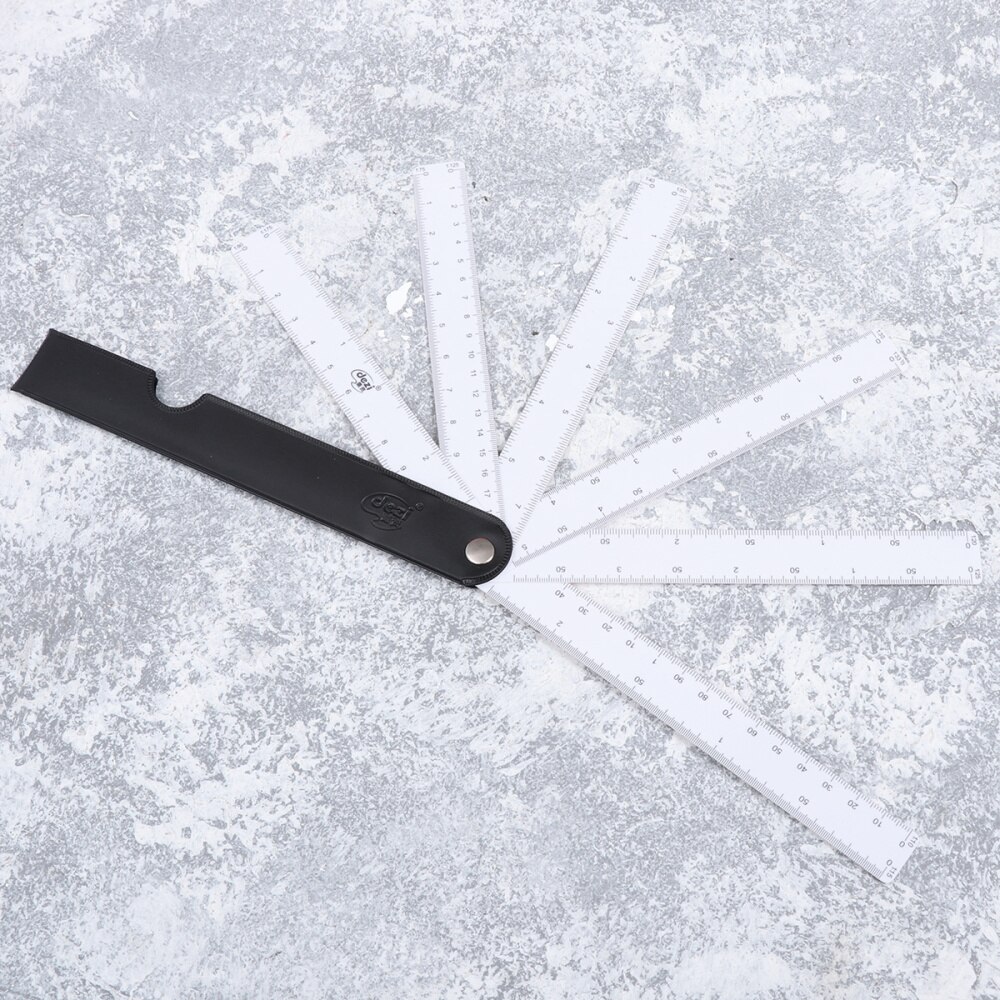 Folding Sector Ruler Multifunctional Scale Ruler Student Drawing Painting Art Supplies (White)