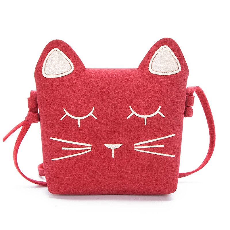 Mini Schulter Tasche mit katze jungen und mädchen der Wildleder Gurt,