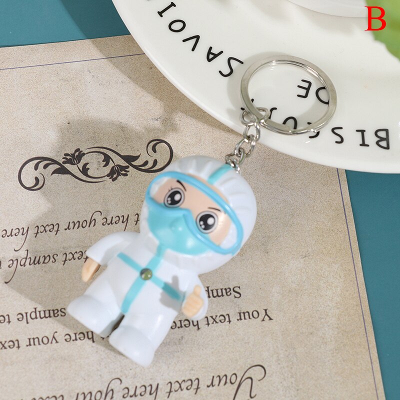 Sleutelhanger Cartoon Verpleegkundige Personeel Humanoid Sleutelhanger Souvenir Thanksgiving Hanger Sleutel Accessoires: B