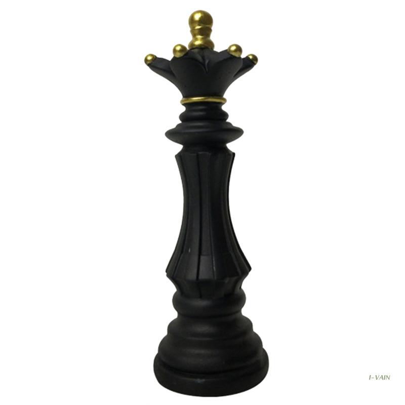 Resin Chess Pieces Board Games Parts International Chess Figurines Retro Home Decor Simple Modern Chessmen Ornaments: Black Queen