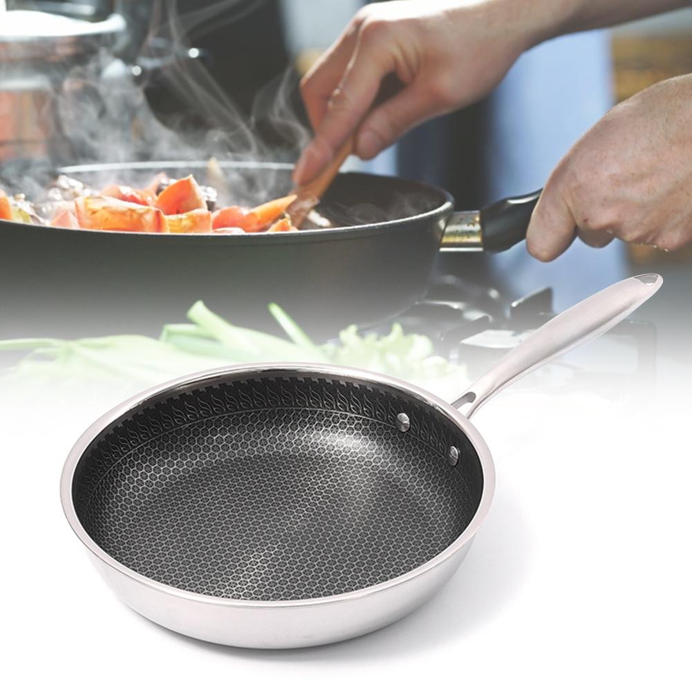 304 Roestvrijstalen Pan 3-Layer Temperatuur Non-stick Ei Steak Koekenpan Gas Inductie Kookplaat Keuken gereedschap Universele
