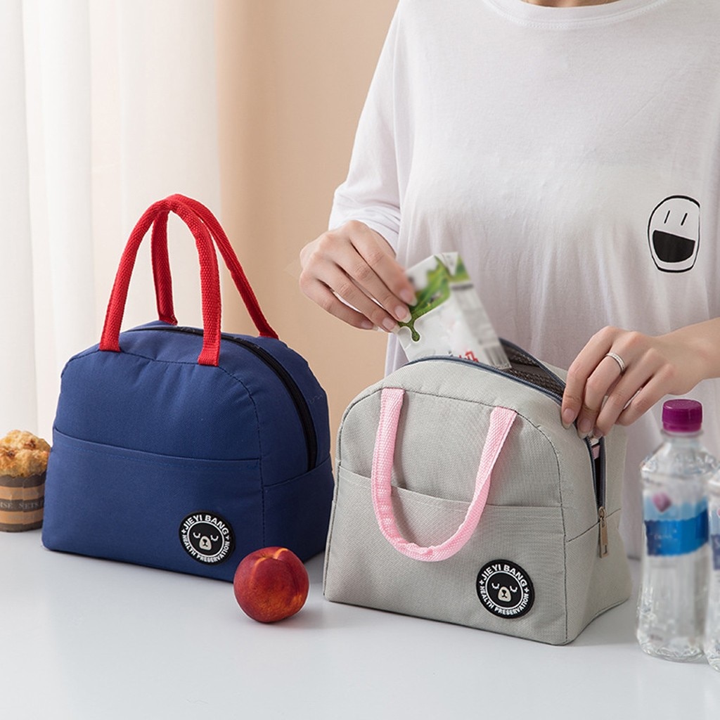 20# Functional Pattern Cooler Lunch Box Portable Insulated Canvas Lunch Bag Thermal Food Picnic Lunch Bags For Women Kids Sac