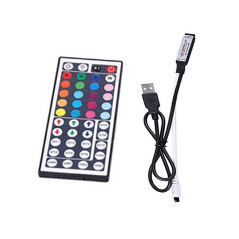 DC5V USB led strip controller suitable for 5050 2835 RGB light strip computer TV background light indoor lighting transformation: 44key rf