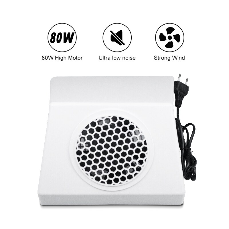 80W Sterke Nail Stofafzuiging Collector Stofzuiger Met Stofzak Nail Art Salon Tool Nail Dust Collector