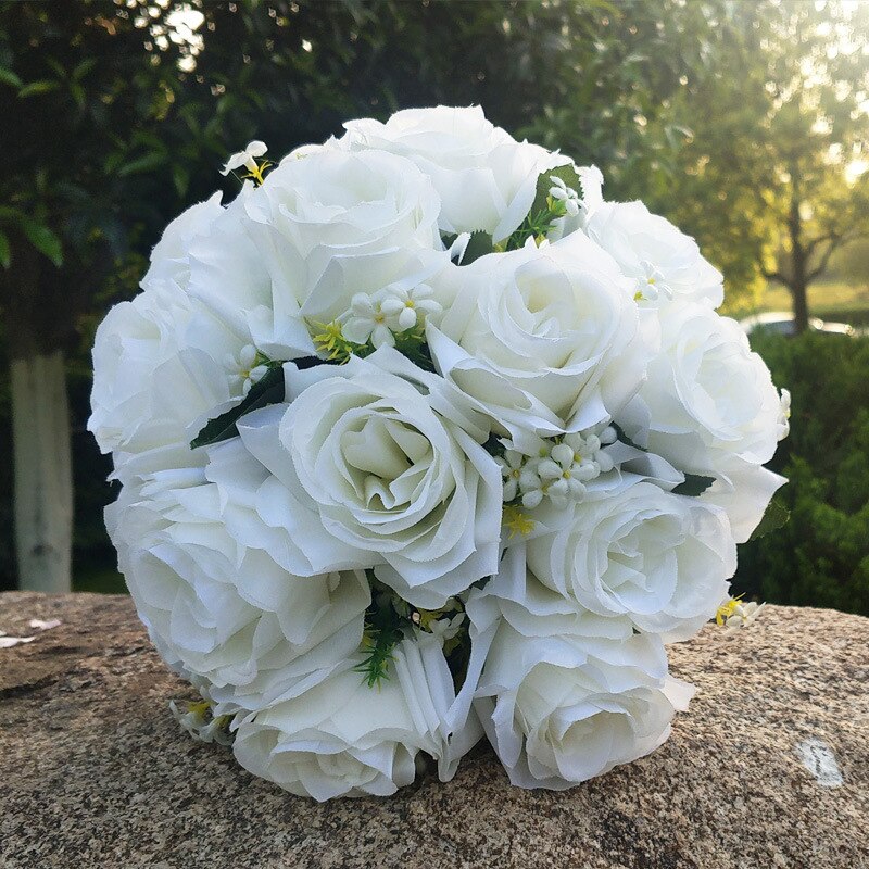 Off 10% Bruiloft Bloemen Bruidsboeketten Wit Rose Hoogte 10.23Inch Breedte 5Inch Gewicht 0.245Kg Bruiloft Accessoires