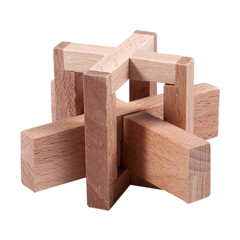 2pcs Wooden The Perplexing x In A Box Logic Puzzle Burr Puzzles Brain Teaser lectual Toy - Siege Lock & cage