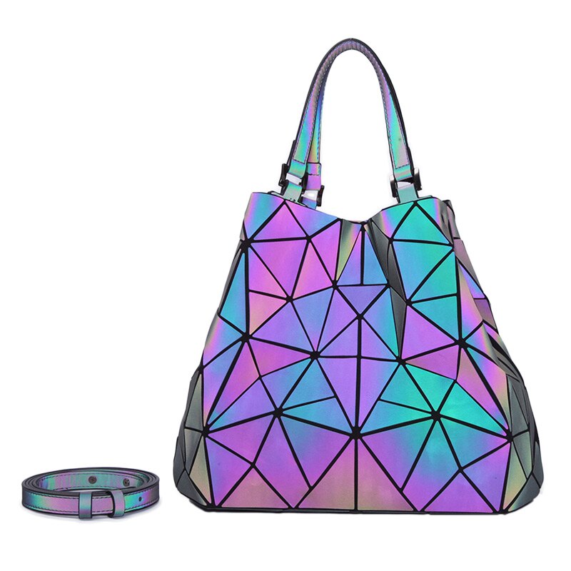 LOVEVOOK femmes sac à main bandoulière sacs à bandoulière pour dames grande capacité pliable Totes Hobos sac géométrique sac holographique: Default Title