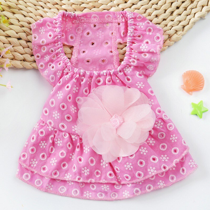 Mignon chien robe toutou Sundress Pet vêtements chien princesse robes chiot jupe Woaills chien vêtements, chiot princesse Tutu robe: Rose / L